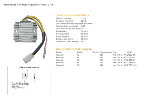 DZE REGULATOR NAPIĘCIA KAWASAKI KZ 200 '78-'79; KZ 300 '81-'82; KZ 400 '78-'79; KZ 650 '77-'79; KZ 750 '76-'79 (21066-1013/029) DZE REGULATOR NAPIĘCIA KAWASAKI KZ 200 '78-'79; KZ 300 '81-'82; KZ 400 '78-'79; KZ 650 '77-'79; KZ 750 '76-'79 (21066-1013/029)