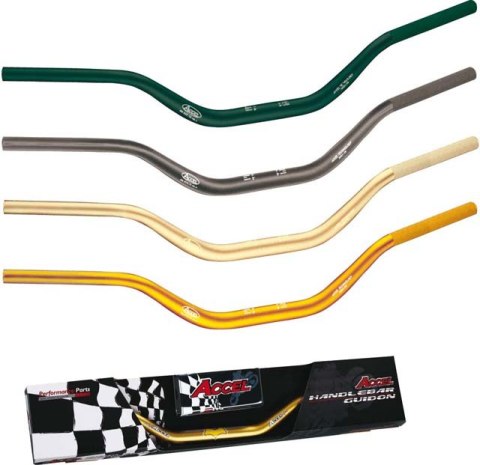 ACCEL KIEROWNICA ALUMINIOWA 28,6 MM TAPER MX WZÓR HONDA CR WYSOKA (7075-T6) ERGAL KOLOR ZŁOTY (SZER. 790MM, WYS. 101MM) - PROMOC