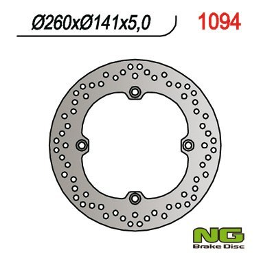 NG TARCZA HAMULCOWA TYŁ KAWASAKI, SUZUKI DL 650 '04-'20, DL 1050 '20, DL 1000 '02-'19 (260X141X5) (4X10.5 MM) NG TARCZA HAMULCOWA TYŁ KAWASAKI, SUZUKI DL 650 '04-'20, DL 1050 '20, DL 1000 '02-'19 (260X141X5) (4X10.5 MM)