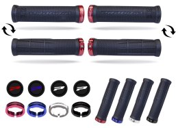 PROGRIP MANETKI PG995 ATV / JET SKI / MTB (22+22MM, DŁ. 120MM) KOLOR CZARNY Z NIEBIESKĄ BLOKADĄ LOCK-ON (995-356)