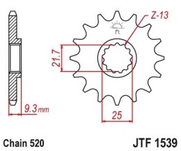 JT ZĘBATKA PRZEDNIA 2273 15 KAWASAKI EX250/300 NINJA '08-'16 (227315JT) (ŁAŃC. 520)
