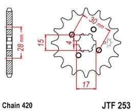 JT ZĘBATKA PRZEDNIA 255 18 HONDA MTX/MBX/XR 80 (25518JT) (ŁAŃC. 420)