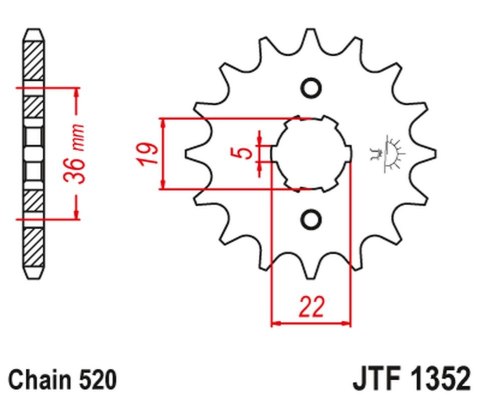 JT ZĘBATKA PRZEDNIA 337 12 HONDA TRX 250/300 '87-09', CR 250 '82-85', CR500 '84-85' (33712JT) (ŁAŃC. 520) JT ZĘBATKA PRZEDNIA 337 12 HONDA TRX 250/300 '87-09', CR 250 '82-85', CR500 '84-85' (33712JT) (ŁAŃC. 520)