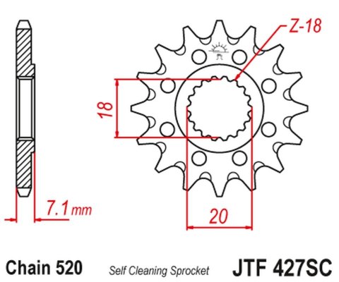 JT ZĘBATKA PRZEDNIA 432 13 SUZUKI RM 125 '92-'07, RMZ 250 '10-'12 SAMOOCZYSZCZAJĄCA (43213JT) (ŁAŃC. 520) JT ZĘBATKA PRZEDNIA 432 13 SUZUKI RM 125 '92-'07, RMZ 250 '10-'12 SAMOOCZYSZCZAJĄCA (43213JT) (ŁAŃC. 520)