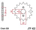 JT ZĘBATKA PRZEDNIA 514 14 KAWASAKI KX 125 '84-'93 (51414JT) (ŁAŃC. 520)