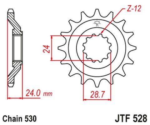 JT ZĘBATKA PRZEDNIA 530 17 KAWASAKI ZZ-R 1100 '90-92'(JTF528.17JT) (ŁAŃC. 530) JT ZĘBATKA PRZEDNIA 530 17 KAWASAKI ZZ-R 1100 '90-92'(JTF528.17JT) (ŁAŃC. 530)
