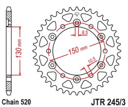JT ZĘBATKA TYLNA 4309 43 HONDA XL600/XL500/NX650/XR600/FX650 (430942JT) (ŁAŃC. 520)