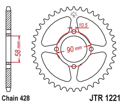 JT ZĘBATKA TYLNA 4669 42 HONDA CBR 125 11-17 (-2) (446942JT) (ŁAŃC. 428) OTWÓR NA ŚRUBĘ 10,5 - MOŻE BYŻ ZASTĄPIONA PRZEZ 269 42 JT ZĘBATKA TYLNA 4669 42 HONDA CBR 125 11-17 (-2) (446942JT) (ŁAŃC. 428) OTWÓR NA ŚRUBĘ 10,5 - MOŻE BYŻ ZASTĄPIONA PRZEZ 269 42