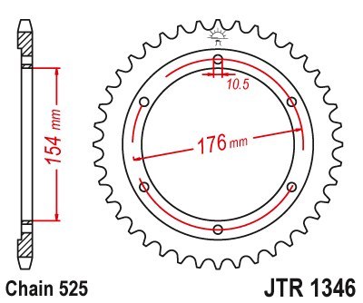 JT ZĘBATKA TYLNA 4679 44 HONDA CB 1000RA '18-19, VFR 800 V-TEC (ABS) '14-'17, VFR 800X CROSSRUNNER '15-'17 (467944JT) (ŁAŃC. 525 JT ZĘBATKA TYLNA 4679 44 HONDA CB 1000RA '18-19, VFR 800 V-TEC (ABS) '14-'17, VFR 800X CROSSRUNNER '15-'17 (467944JT) (ŁAŃC. 525