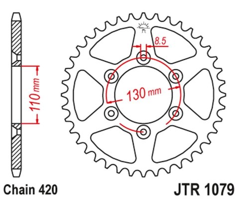 JT ZĘBATKA TYLNA CPI 50SM '06-12 (JTR107962) (ŁAŃC. 520) JT ZĘBATKA TYLNA CPI 50SM '06-12 (JTR107962) (ŁAŃC. 520)
