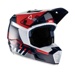 LEATT KASK MOTO 3.5 V22 HELMET AQUA KOLOR GRANATOWY/CZERWONY ROZMIAR S WYPRZEDAŻ