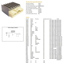 DZE REGULATOR NAPIĘCIA APRILIA; BENELLI; BETA; DERBI; GILERA; KTM 125/250/300/450/525 EXC ; KAWASAKI; MALAGUTI; SUZUKI; YAMAHA (