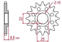 GROSSKOPF WYPRZEDAŻ ZĘBATKA PRZEDNIA 1248 17 (124817) BETA '12-'25, KTM '86-'25, HUSQVARNA '14-'25, HUSABERG '09-'14, GASGAS '20