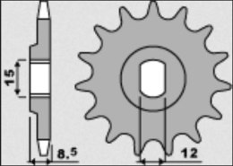 GROSSKOPF WYPRZEDAŻ ZĘBATKA PRZEDNIA 2240 13 (224013) KTM SX 50/SX 50 MINI '02- , SX-E5 E-BIKE '19-, GASGAS MC 50 MC-E E-BIKE 21