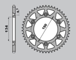 JR ZĘBATKA TYLNA 489 42 KAWASAKI KX 125/250/500 '84-'08, KDX 200 '84-'06, KDX 220 '97-'05, KDX 250 '91-'96, KLX 250 '93-'20, KXF