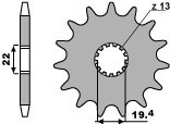 PBR WYPRZEDAZ ZĘBATKA PRZEDNIA 4103 13 18NC SUZUKI LT 160 '89-'01, LT 230 '86-'93 (JTF1439.13) (ŁAŃC. 520)