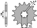 PBR WYPRZEDAZ ZĘBATKA PRZEDNIA 415 12 18NC YAMAHA RD 50 MX (ŁAŃC. 420)