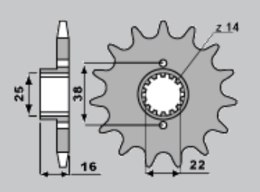PBR WYPRZEDAZ ZĘBATKA PRZEDNIA 490 14 18NC (ŁAŃC. 520)
