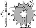 PBR WYPRZEDAZ ZĘBATKA PRZEDNIA 572 16 18NC YAMAHA SR 250/ XV 250 (JTF569.16) (ŁAŃC. 520)