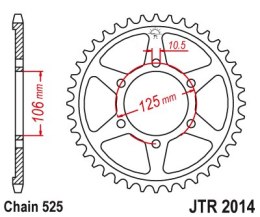 JT ZĘBATKA TYLNA 4529 44 TRIUMPH 1200 SCRAMBLER XC/XE '19 (452944JT) (ŁAŃC. 525)