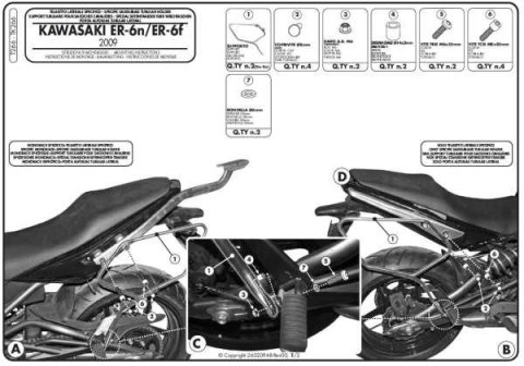 KAPPA STELAŻ POD TORBY (SAKWY) BOCZNE KAWASAKI ER-6N 05 - 08