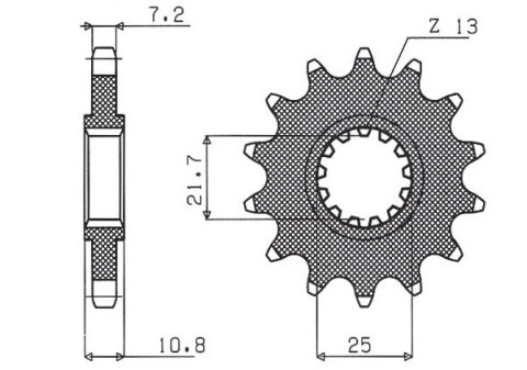 SUNSTAR ZĘBATKA PRZEDNIA 2142 17 YAMAHA TDM 850 '96-'00 (JTF1586.17) (ŁAŃC. 525) (214217JT)