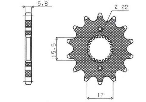 SUNSTAR ZĘBATKA PRZEDNIA 332 15 HONDA CR 80/85 '86-'07 (JTF1256.15) (ŁAŃC. 420) (33215JT)