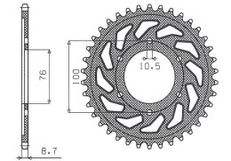 SUNSTAR ZĘBATKA TYLNA 825 48 / 816 48 SUZUKI GSXR1100, GSXR750 (92-95) (JTR816.48) (ŁAŃC. 530) (81648JT)