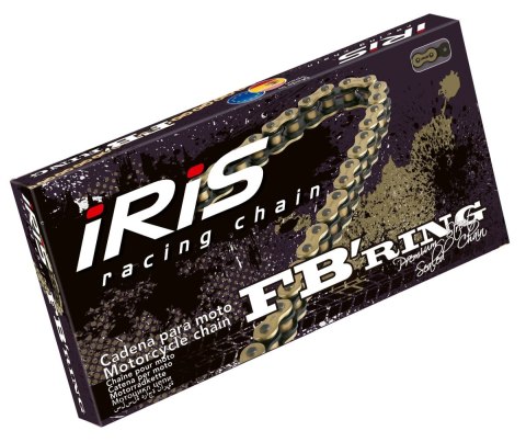 IRIS ŁAŃCUCH NAPĘDOWY 520 FB-102 (102-OGNIW) FB-RING (OTWARTY+ZAPINKA) KOLOR ZŁOTY (DO 900CCM) (37,0KN)