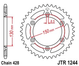 JT ZĘBATKA TYLNA 4325 51 HONDA VT 250 F '89-90', CBR 250 RR '89-00' (JTR1244.51)*(ŁAŃC.428) NA ZAMÓWIENIE