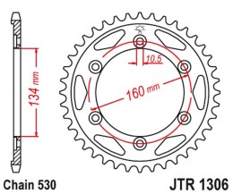 JT ZĘBATKA TYLNA 4399 40 HONDA CBR 1000 RR '04-'05, VTR 1000SP1/SP2 '00-'06 (439940JT) (ŁAŃC. 530)