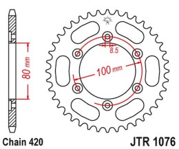 JT ZĘBATKA TYLNA 4429 48 RIEJU 50 SPIKE '02-05', TANGO '03-05' (442948JT) (ŁAŃC.420)