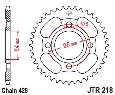 JT ZĘBATKA TYLNA 4521 44 HONDA CG 125 '00-06 (452144JT) (ŁAŃC.428)