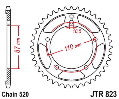 JT ZĘBATKA TYLNA 795 41 SUZUKI GS 400E, (STD.-1) SV 400 (STD. -4) (79541JT) (ŁAŃC. 520) NA ZAMÓWIENIE