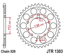 JT ZĘBATKA TYLNA 4384 43 HONDA CBR 600 '91-'98, CBR 600 '11-'14, CBR 900 RR FIREBLADE '93-'98 (JJTR1303.43) (ŁAŃC. 520)