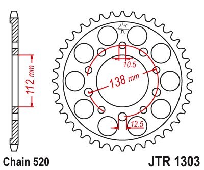 JT ZĘBATKA TYLNA 4384 43 HONDA CBR 600 '91-'98, CBR 600 '11-'14, CBR 900 RR FIREBLADE '93-'98 (JJTR1303.43) (ŁAŃC. 520)