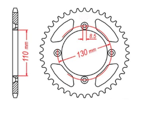 MTX PARTS ZĘBATKA TYLNA 4306 49 HONDA CR 80/85 '85-'07 (JTR215.49) (ŁAŃC. 420) MTX PARTS ZĘBATKA TYLNA 4306 49 HONDA CR 80/85 '85-'07 (JTR215.49) (ŁAŃC. 420)