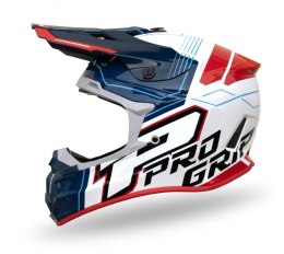 PROGRIP KASK CROSS PG3080 ADVENTURE KOLOR NIEBIESKI BIAŁY CZERWONY ROZM. S (3080-227) ( HOMOLOGACJA ECE 22R06, ZAPIĘCIE DD )