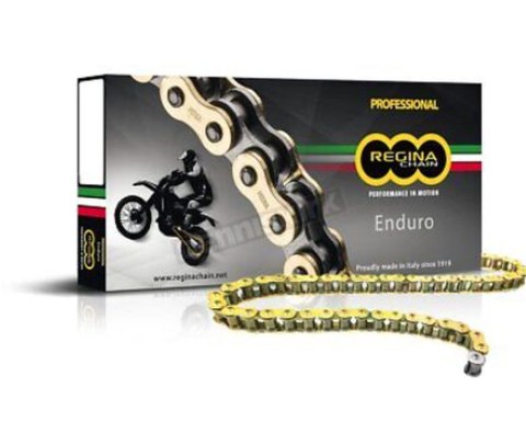 REGINA ŁAŃCUCH NAPĘDOWY 525ZRE (108 OGNIW) Z-RING ENDURO DO 750 CCM ZŁOTY (ZAPINKA+ZAKUWKA) (137ZRE/010)