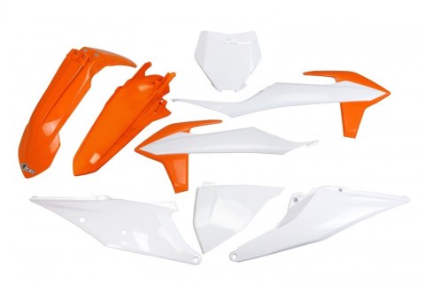UFO KOMPLET PLASTIKÓW KTM SX 125/150/250 '19-'22, SXF (SX-F) 250/350/450 '19-'22 KOLOR OEM '21 (BIAŁY/POMARAŃCZOWY) UFO KOMPLET PLASTIKÓW KTM SX 125/150/250 '19-'22, SXF (SX-F) 250/350/450 '19-'22 KOLOR OEM '21 (BIAŁY/POMARAŃCZOWY)