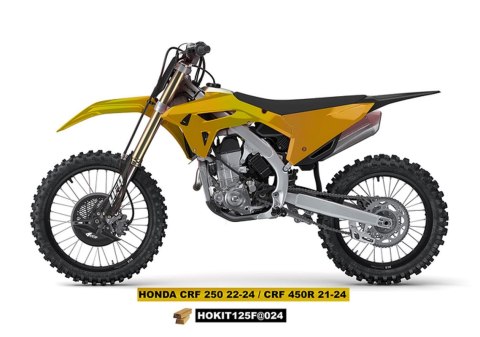 UFO KOMPLET PLASTIKÓW (FULL KIT) Z OSŁONAMI TELESKOPÓW (AMORTYZATORÓW) HONDA CRF 250 R '22-'24, CRF 450 R '21-'24 KOLOR ZŁOTY - UFO KOMPLET PLASTIKÓW (FULL KIT) Z OSŁONAMI TELESKOPÓW (AMORTYZATORÓW) HONDA CRF 250 R '22-'24, CRF 450 R '21-'24 KOLOR ZŁOTY -