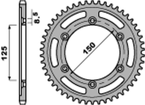 PBR ZĘBATKA TYLNA 4507 46 C45 KTM 690 ENDURO/SM '07-'18, 790 ADV '18-'20 (JTR897.46) (ŁAŃC.520)