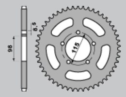 PBR ZĘBATKA TYLNA 893 60 C45 KTM SX 60/65 (ŁAŃC.420) (JTR894.60)