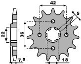 PBR WYPRZEDAZ ZĘBATKA PRZEDNIA 2052 15 18NC YAMAHA XT 250 TL (JAPAN) 83-84 (ŁAŃC. 520)