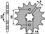 PBR WYPRZEDAZ ZĘBATKA PRZEDNIA 2053 14 18NC YAMAHA TW 125/200 87-05 (ŁAŃC. 428)