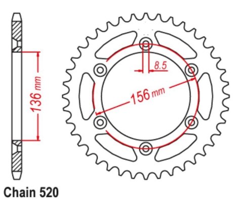 CHT WYPRZEDAŻ ZĘBATKA TYLNA ALUMINIOWA T7075 (ERGAL) 702 52 HUSQVARNA TE/TC 90-14, BETA 350/400/450 RR 4T, CAGIVA 125/250 WMX/WR CHT WYPRZEDAŻ ZĘBATKA TYLNA ALUMINIOWA T7075 (ERGAL) 702 52 HUSQVARNA TE/TC 90-14, BETA 350/400/450 RR 4T, CAGIVA 125/250 WMX/WR