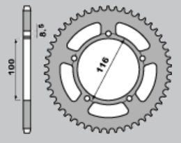 GROSSKOPF WYPRZEDAŻ ZĘBATKA TYLNA ALUMINIOWA KOLOR SREBRNY 464 51 KAWASAKI KX 60 '83-'03, KX 80 '83-'85, SUZUKI RM 60 K3 '03 (ŁA