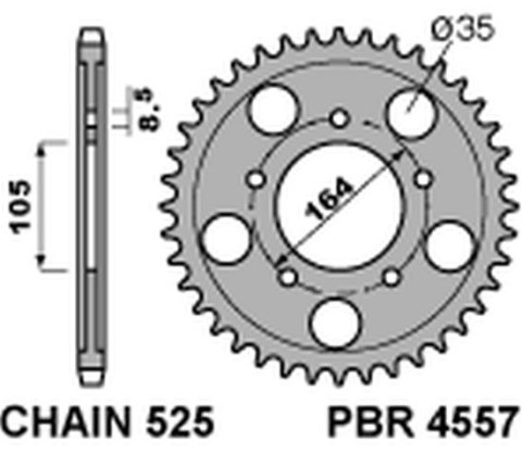 PBR WYPRZEDAZ ZĘBATKA TYLNA 4557 49 C45 GILERA GP 800 '09-'13, APRILIA SRV850 '12 (+2) (ŁAŃC. 525) (JTR-BRAK) PBR WYPRZEDAZ ZĘBATKA TYLNA 4557 49 C45 GILERA GP 800 '09-'13, APRILIA SRV850 '12 (+2) (ŁAŃC. 525) (JTR-BRAK)