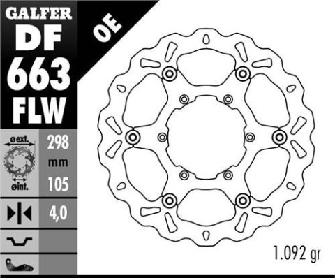 GALFER TARCZA HAMULCOWA PRZÓD BMW F 650/700/800 GS 93-13 (298X105X4) WAVE GALFER TARCZA HAMULCOWA PRZÓD BMW F 650/700/800 GS 93-13 (298X105X4) WAVE