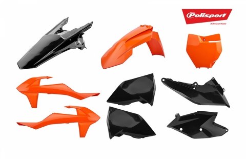 POLISPORT KOMPLET PLASTIKÓW KTM SX/SX-F '16-'18 W ZESTAWIE TABLICA PRZEDNIA (8664900001) KOLOR CZARNY POMARAŃCZOWY